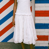 1000 TASSELS DRESS IN WHITE COTTON