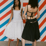 1000 TASSELS DRESS IN WHITE COTTON