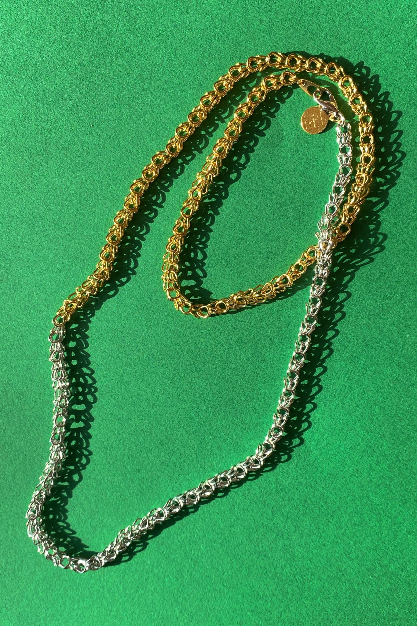 gold silver chain necklace long