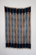 Load image into Gallery viewer, VINTAGE BALOUÉ CLOTH IN DARK INDIGO/ORANGE IKAT