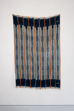 Load image into Gallery viewer, VINTAGE BALOUÉ CLOTH IN DARK INDIGO/ORANGE IKAT