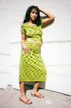 Load image into Gallery viewer, DONNA MINI DRESS IN GREEN AND YELLOW