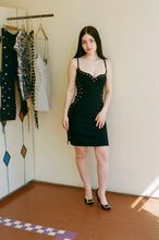 Load image into Gallery viewer, EYELET HEART MINI DRESS IN BLACK