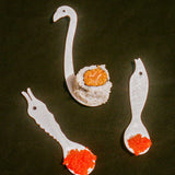 hand carved mother of pearl majestic swan spoon