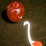 hand carved mother of pearl majestic swan spoon