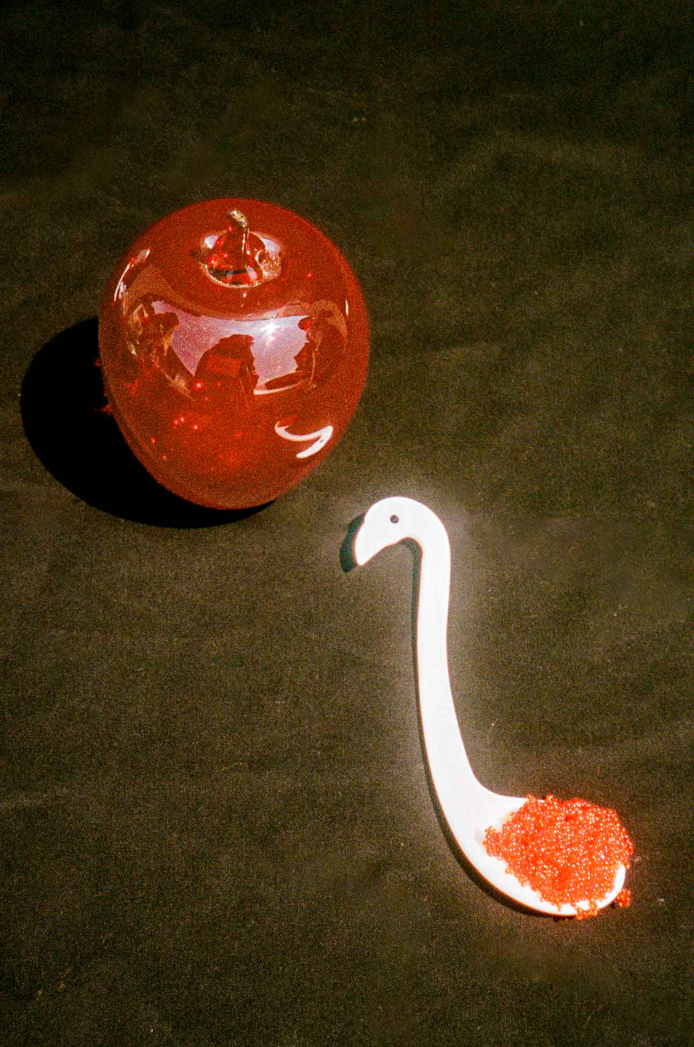 hand carved mother of pearl majestic swan spoon