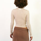 SHEER LONG SLEEVE IN CREAM