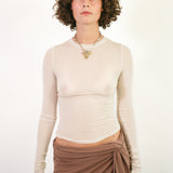 SHEER LONG SLEEVE IN CREAM