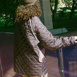 QUILTED COACH JACKET IN PURPLE