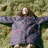 QUILTED COACH JACKET IN PURPLE