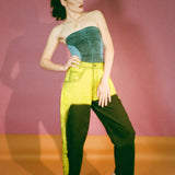 black yellow mid rise skater baggy jeans