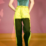 black yellow mid rise skater baggy jeans