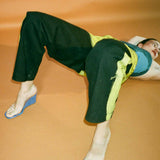 black yellow mid rise skater baggy jeans