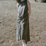 WRAP DRESS IN HERRINGBONE