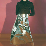 full length metallic statement host apron lace hands