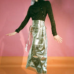 full length metallic statement host apron lace hands