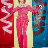 ATLAS CARDIGAN IN WINE - 100% SILK