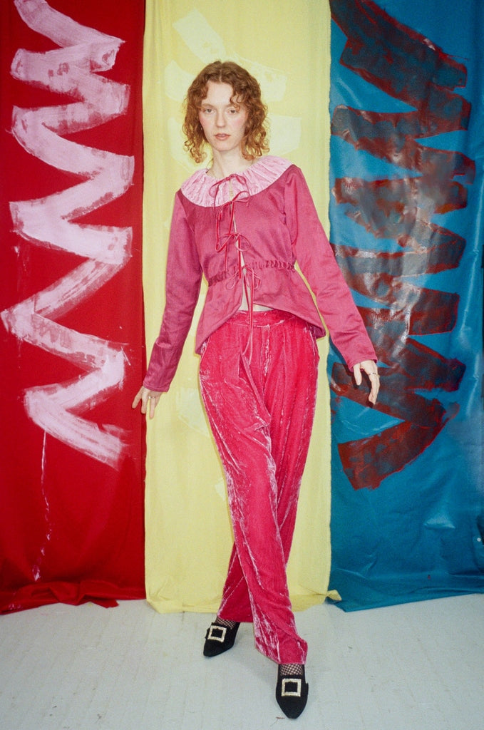 ATLAS CARDIGAN IN WINE - 100% SILK