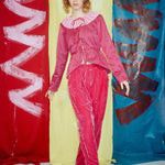 ATLAS CARDIGAN IN WINE - 100% SILK