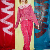 ATLAS CARDIGAN IN WINE - 100% SILK