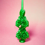 forest green floral sculpture beeswax candle