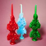 forest green floral sculpture beeswax candle