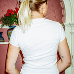 form fitted cotton baby tee in white