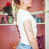 form fitted cotton baby tee in white