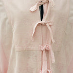 pink jersey pique roomy bowling tie up shirt