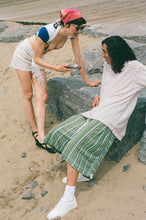 Load image into Gallery viewer, beige stripe jersey pique oversized tshirt
