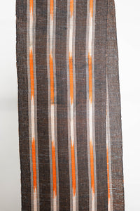 BROWN AND ORANGE HANDWOVEN STRIP CLOTH