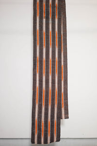 BROWN AND ORANGE HANDWOVEN STRIP CLOTH
