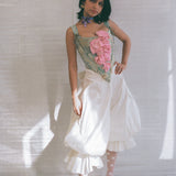 italian brocade pink silk bow romantic corset