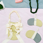 cotton poly cream pea baby baguette bow bag