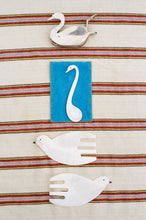 Load image into Gallery viewer, mother of pearl bird salad server utensils