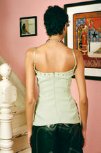 Load image into Gallery viewer, sage recycled polyester spaghetti strap corset top
