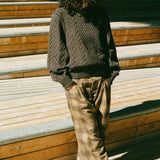 FRANKENSTEIN CABLE KNIT IN NATURAL BROWN GLITTER