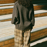 FRANKENSTEIN CABLE KNIT IN NATURAL BROWN GLITTER