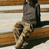 FRANKENSTEIN CABLE KNIT IN NATURAL BROWN GLITTER