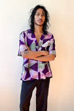 Load image into Gallery viewer, purple hand batik rayon Hawaiian short sleeve shirt