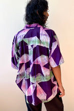 Load image into Gallery viewer, purple hand batik rayon Hawaiian short sleeve shirt