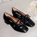 feminine black leather ballet mary jane shoe