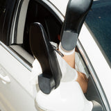 feminine black leather ballet mary jane shoe