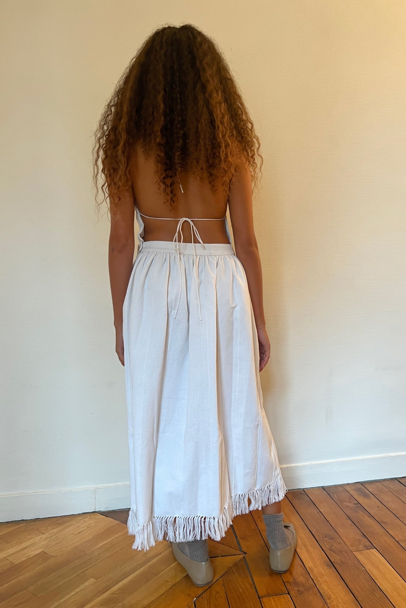 JESTER SKIRT IN WHITE - 100% SILK