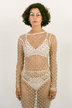 Load image into Gallery viewer, cotton netted beaded bell open back long sleeve