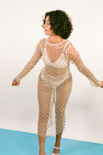Load image into Gallery viewer, cotton netted beaded bell open back long sleeve