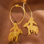 horse rider dainty gold hoop earrings