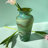 LARGE NARROW LIPPED VASE IN GREEN