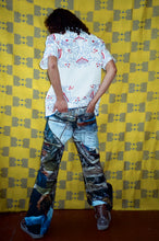 Load image into Gallery viewer, MADEIRA BUTTON UP SHIRT IN RED AND BLUE FLOWERS