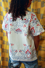 Load image into Gallery viewer, MADEIRA BUTTON UP SHIRT IN RED AND BLUE FLOWERS